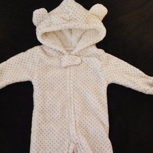 Newborn Fluffy Hooded Onesie